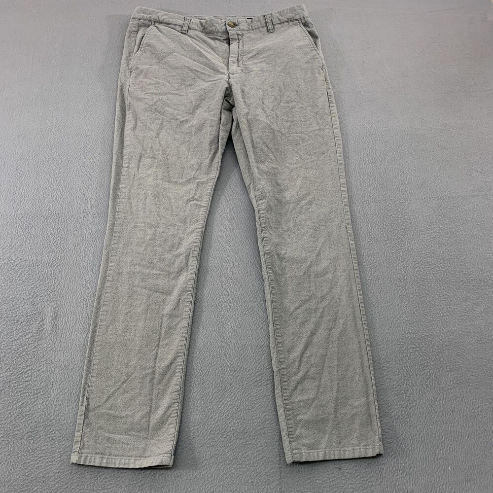 Bonobos Pants Mens 34x31 Gray Tailored Slim Fit Chino Stretch Casual Flat Front